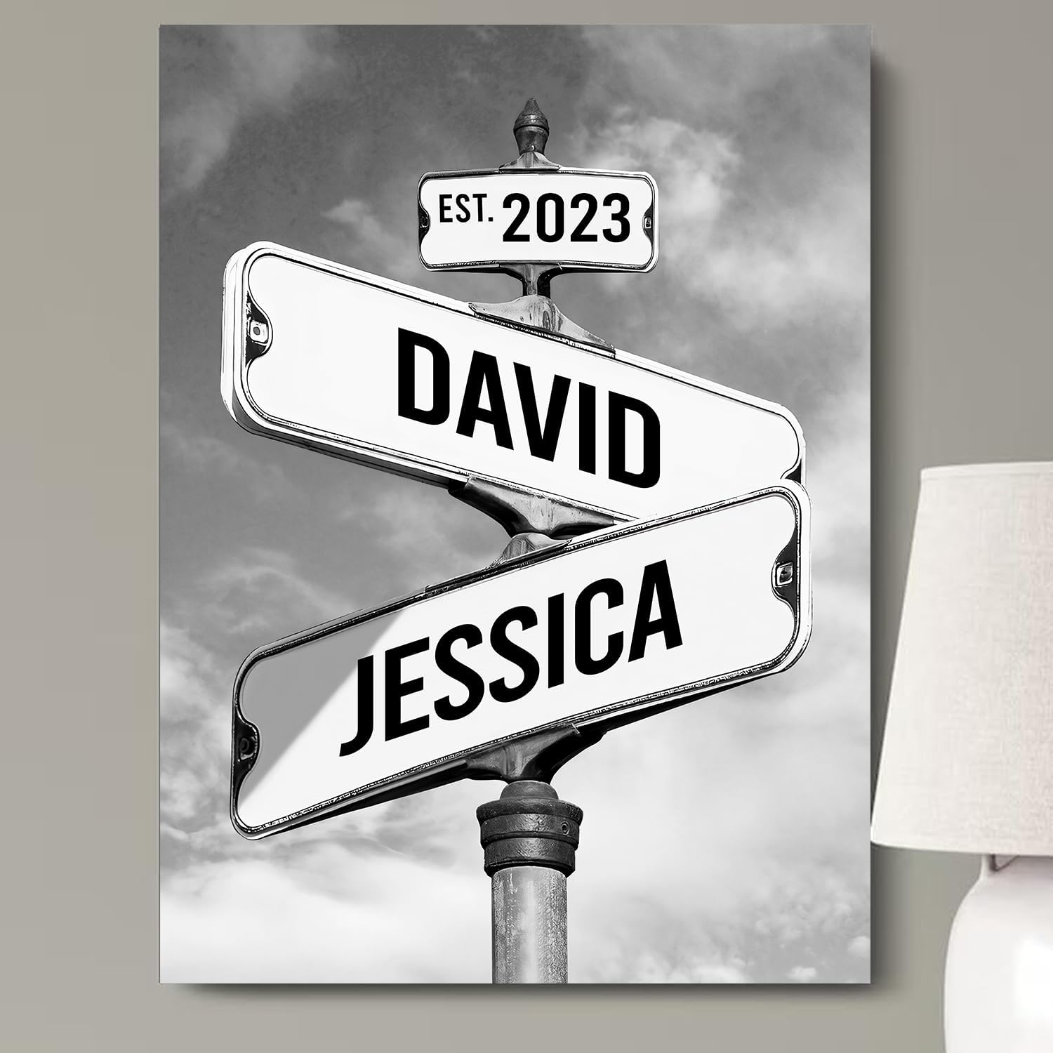 Timeless Love: Personalized Vintage Street Sign Canvas